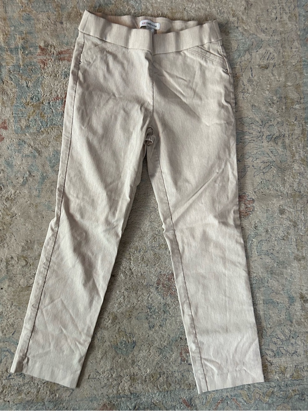 Liz Claiborne Light Beige Slim Stretch Chinos